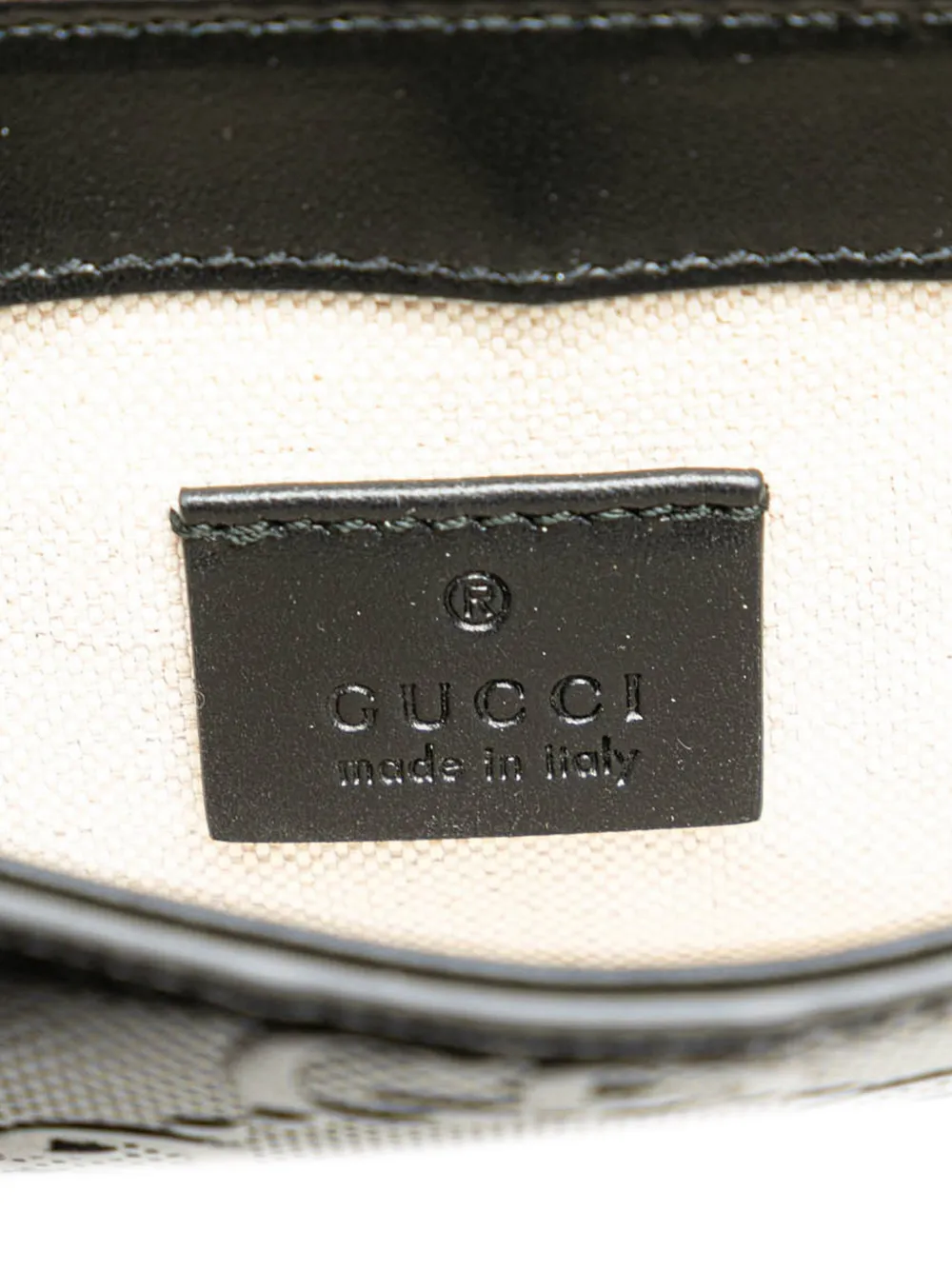 Pre-owned Gucci 2016-2024 Gg Embossed Perforated Double Belt Bag In Black