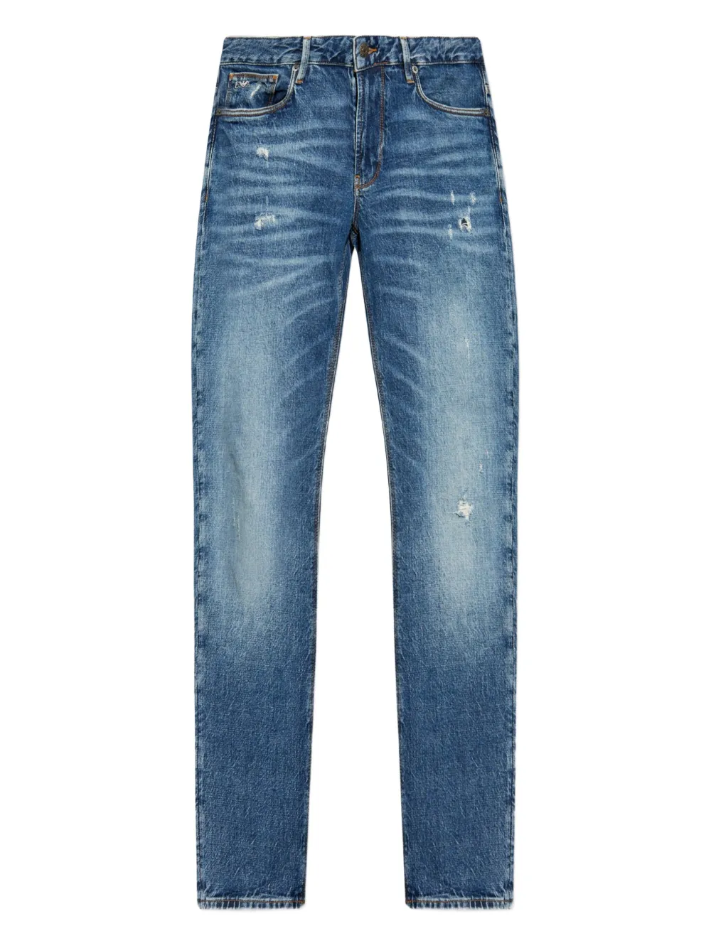 Emporio Armani Gerafelde jeans Blauw