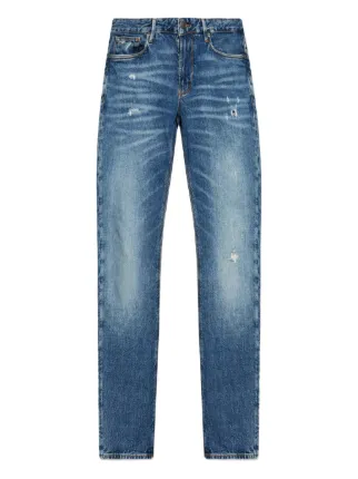Emporio Armani ダメージ ジーンズ | ブルー | FARFETCH JP