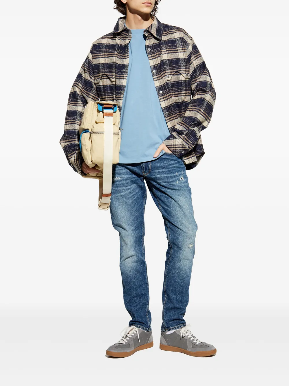 emporioarmani Emporio Armani Gerafelde jeans - Blauw