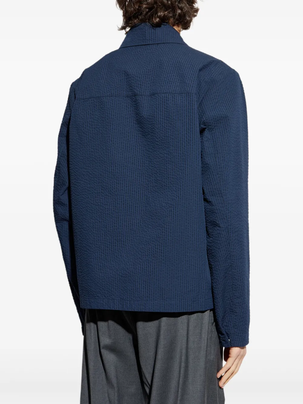 Moncler Seersucket shirtjack Blauw