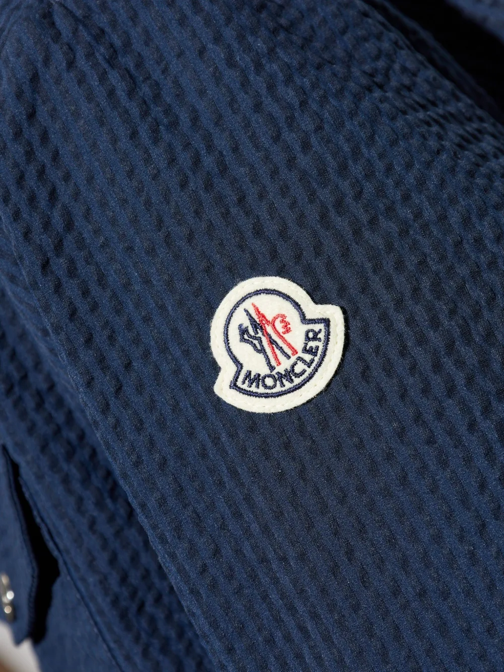 Moncler Seersucket shirtjack Blauw