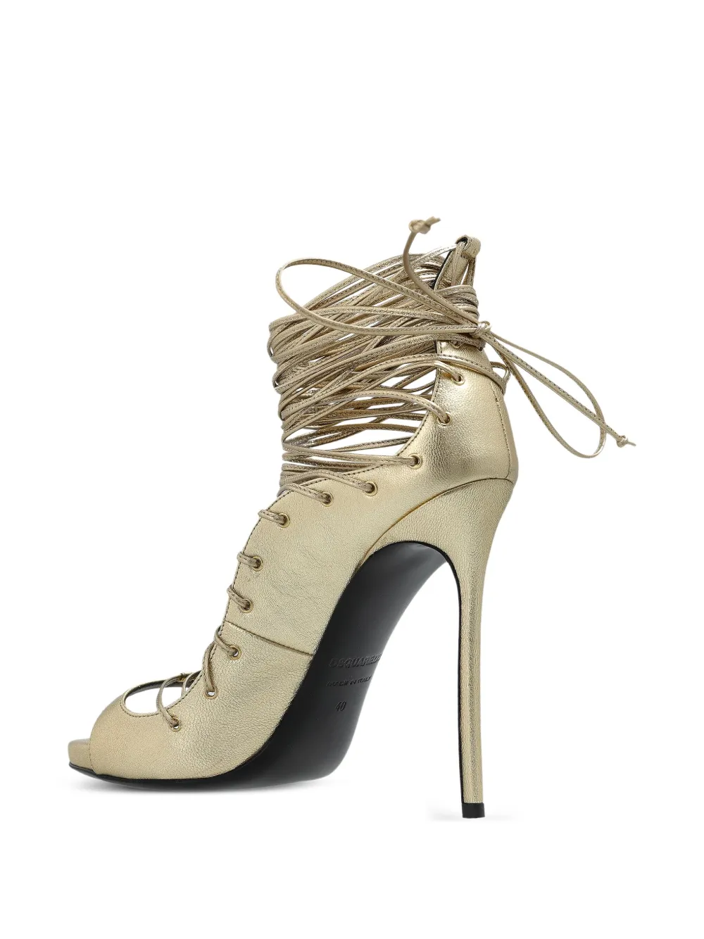 DSQUARED2 130mm leather sandals Gold