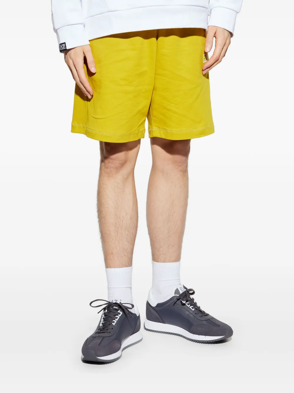 Ea7 Emporio Armani Trainingsshorts met logoprint Geel