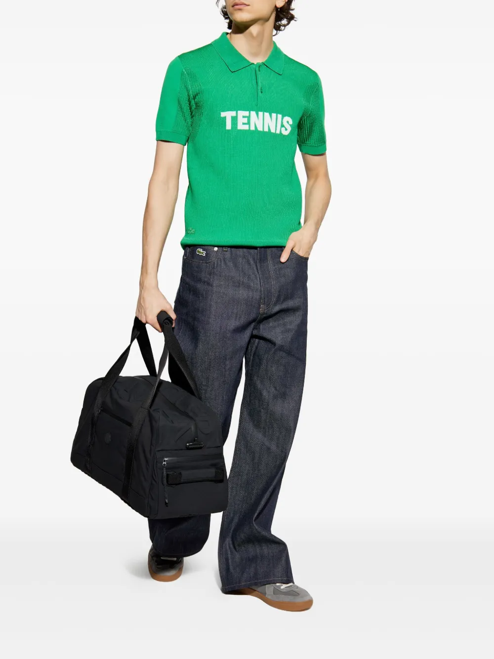 Lacoste Geribbeld poloshirt - Groen