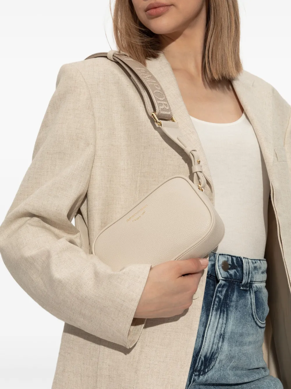 Emporio Armani Crossbodytas met logo-print Beige