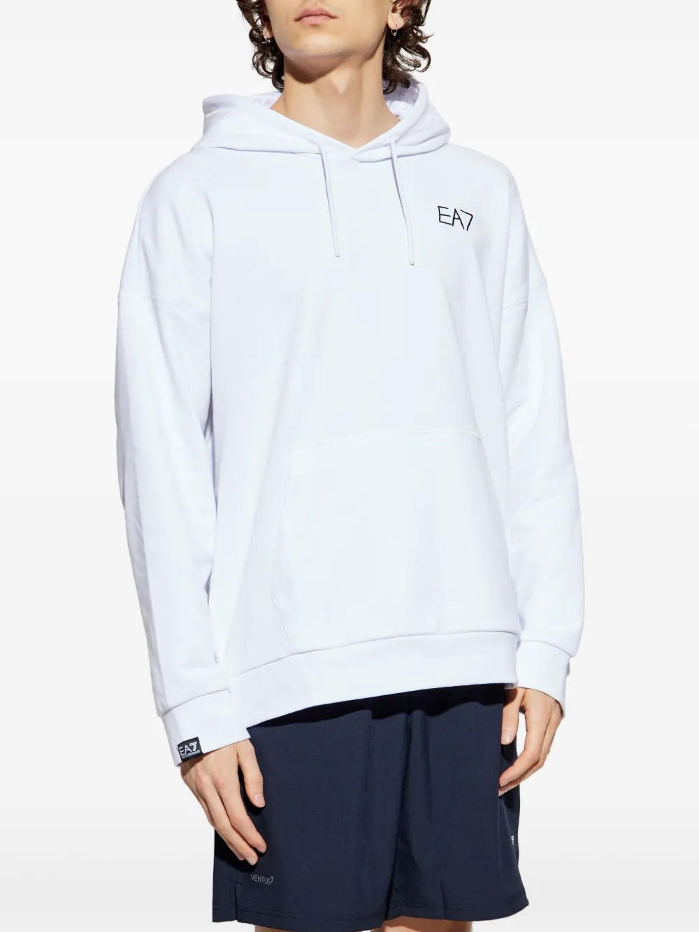 Shop Ea7 Graphic-print Hoodie In Weiss