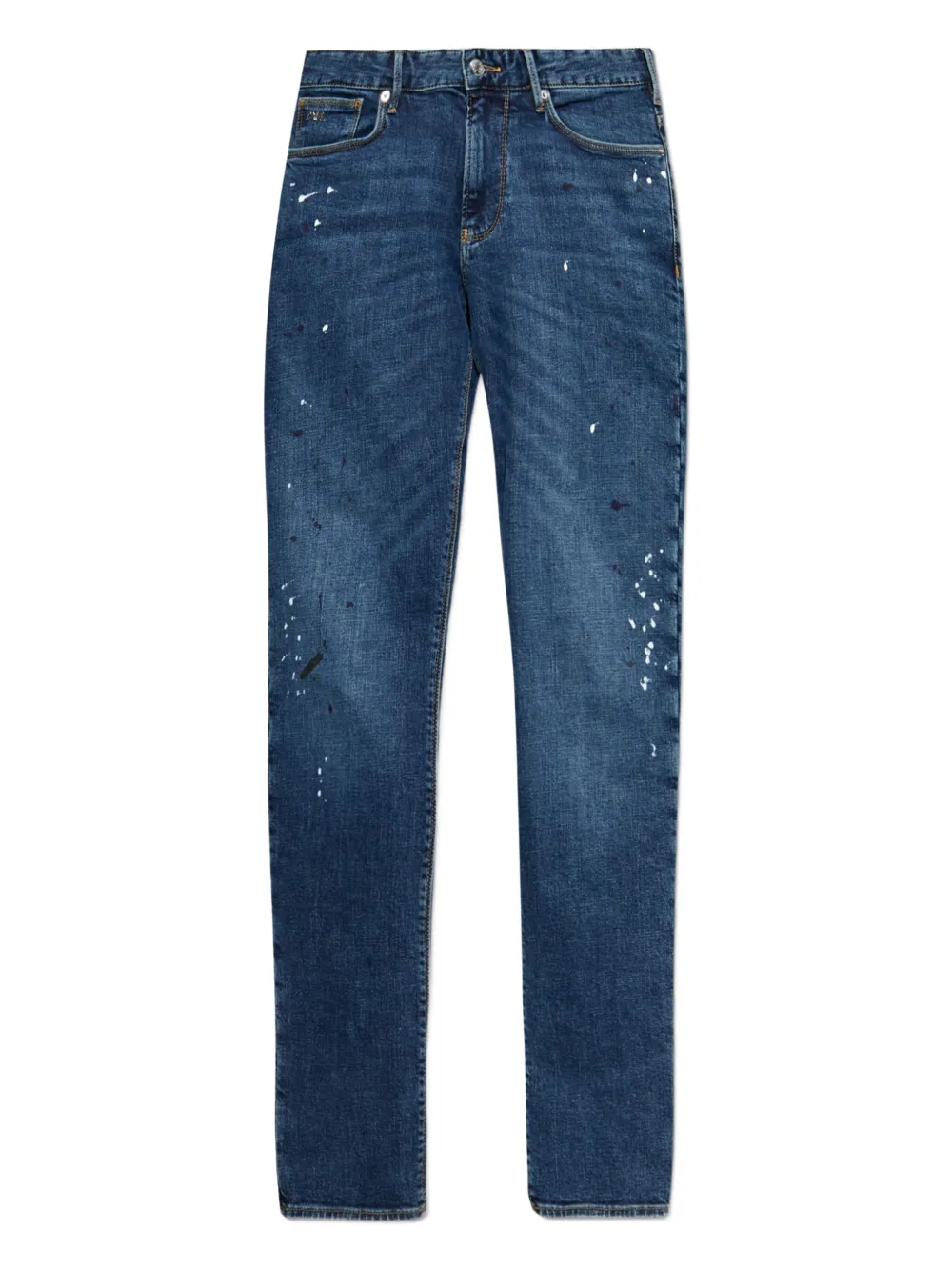 Emporio Armani Jeans met verfspatten Blauw