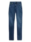Emporio Armani paint splatter-print jeans - Blue