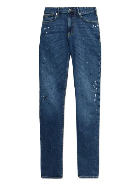 Emporio Armani paint splatter-print jeans