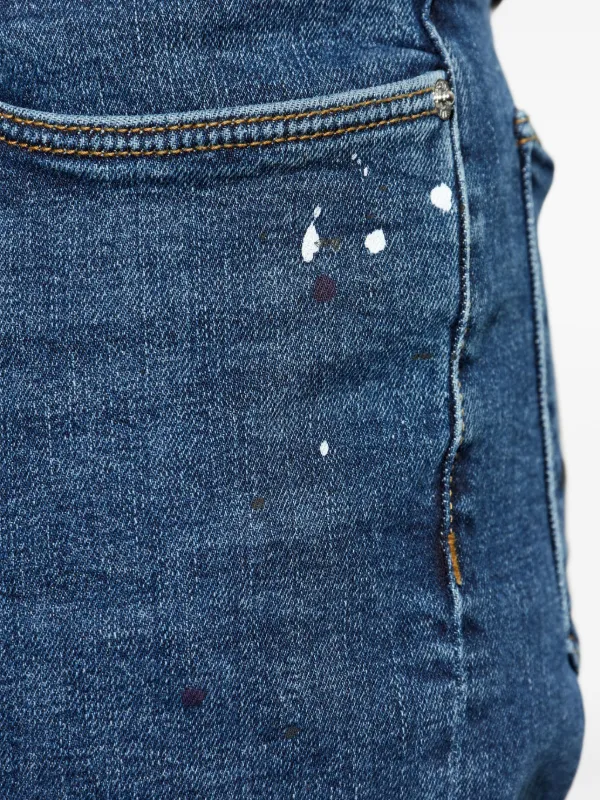 Emporio Armani Paint splatter-print Jeans Blue FARFETCH NO