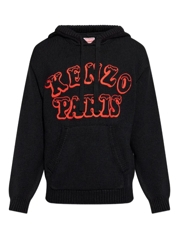 Kenzo Logo Hoodie Black FARFETCH