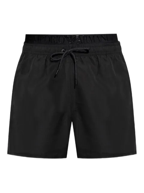 Emporio Armani shorts de playa con logo en la pretina