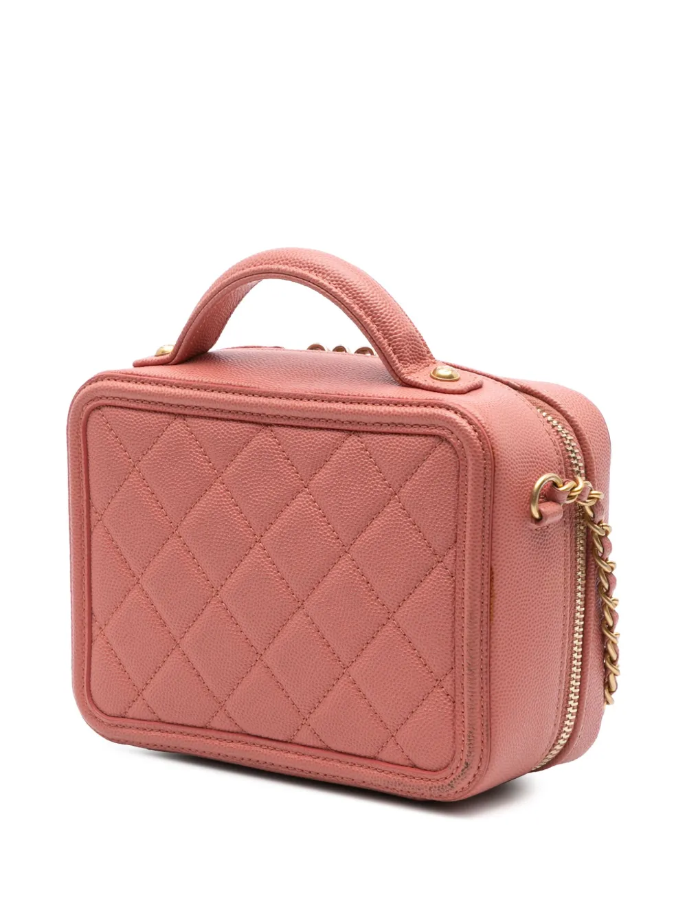 CHANEL Pre-Owned 2019 Small Caviar CC Filigree Vanity Bag satchel | Pre-Owned | Image 2