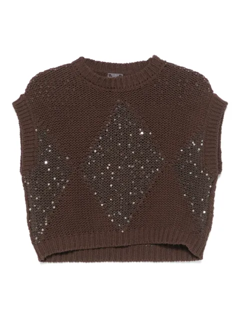 Peserico sequin-embellished cotton vest