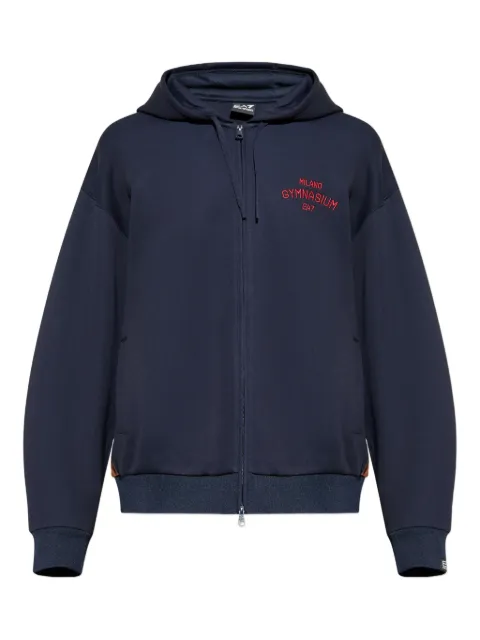 Ea7 Emporio Armani logo-embroidered hoodie