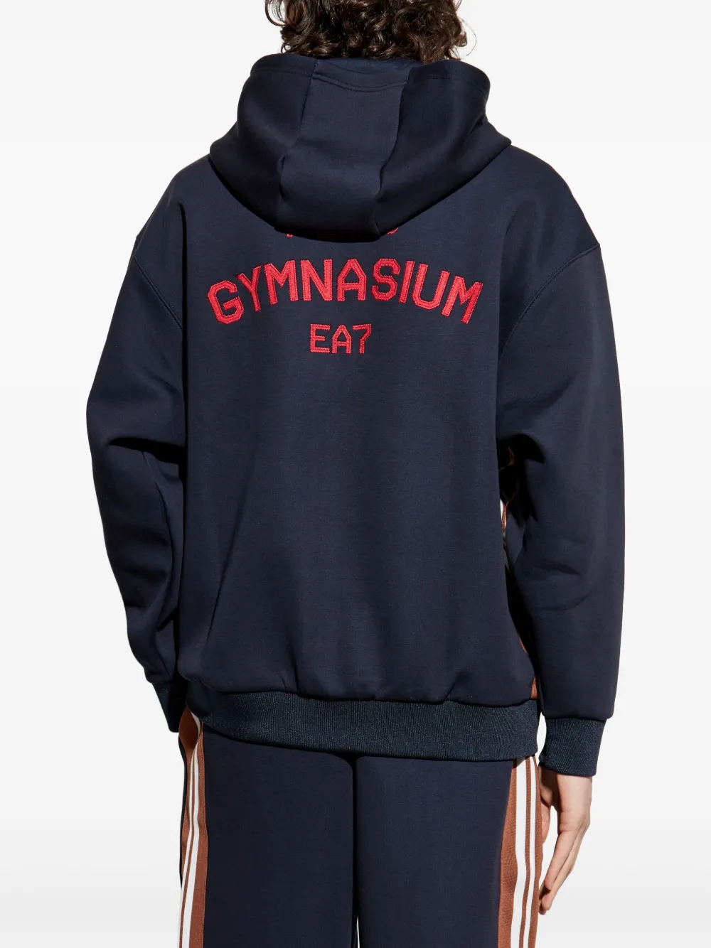 Ea7 Emporio Armani Hoodie met geborduurd logo Blauw