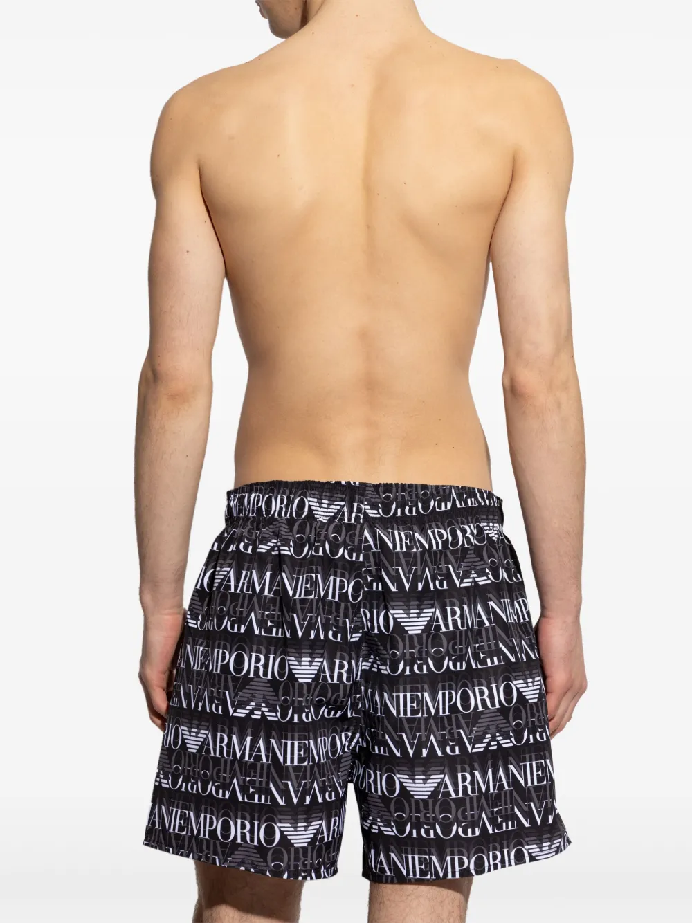 Emporio Armani Zwembroek met logoprint Zwart