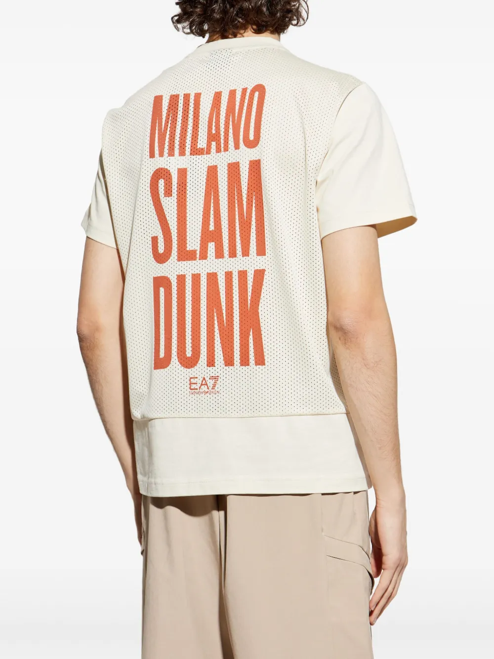 Ea7 Emporio Armani T-shirt met logoprint Beige