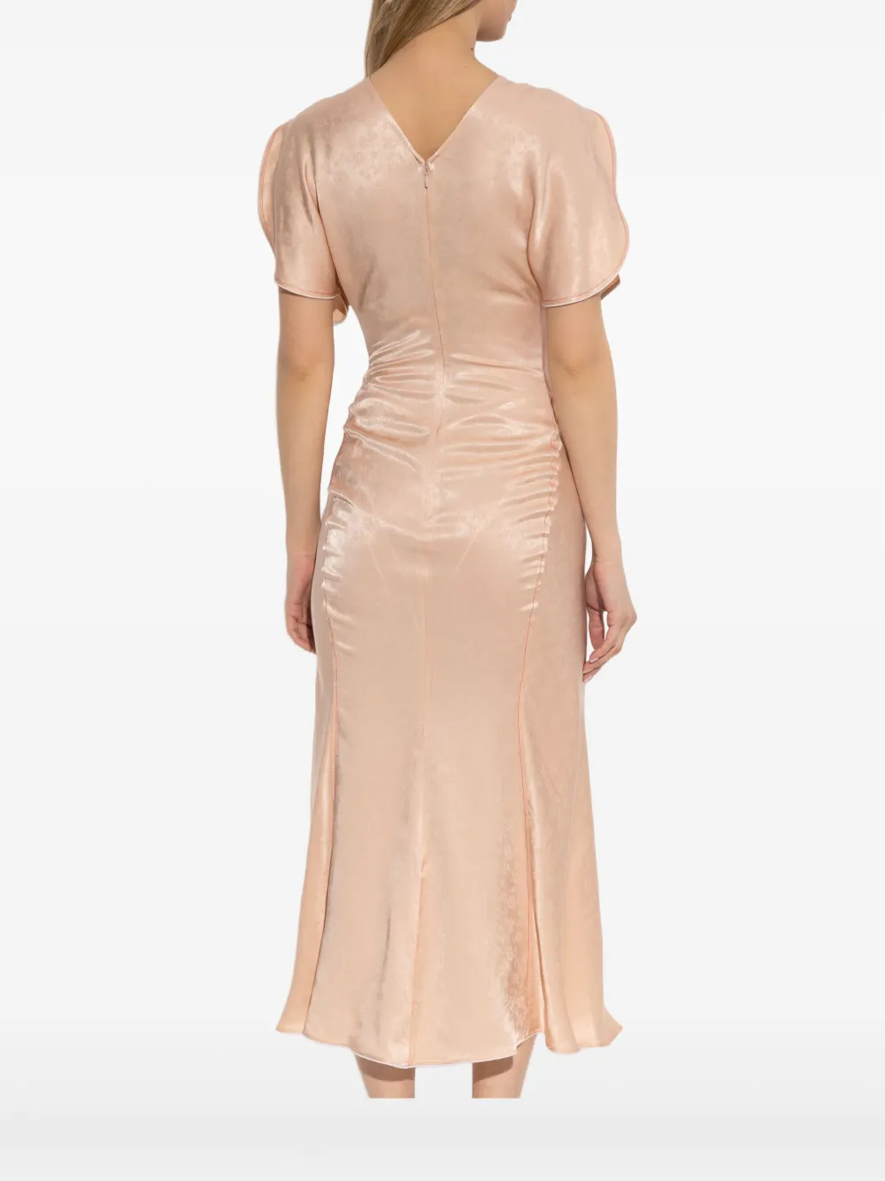 Victoria Beckham Midi-jurk met gedrapeerd detail Roze
