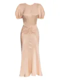 Victoria Beckham draped-detailing midi dress - Pink