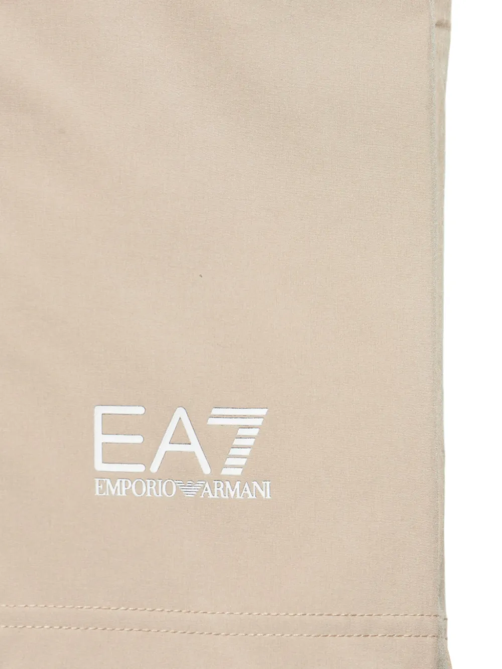 Ea7 Emporio Armani Shorts met logoprint Beige