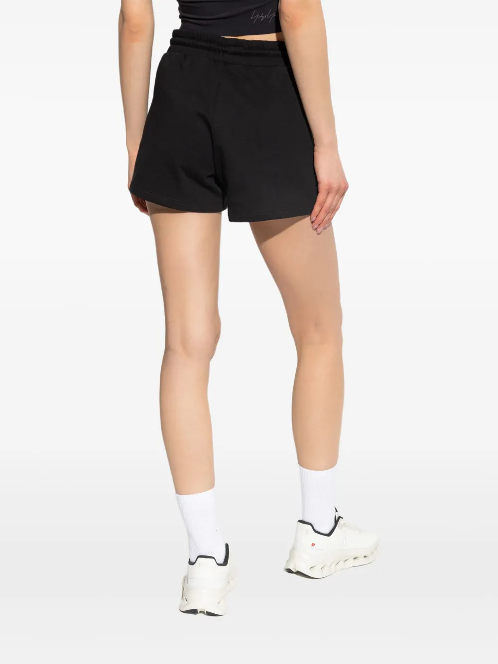 Ea7 Emporio Armani Trainingsshorts met geborduurd logo Zwart