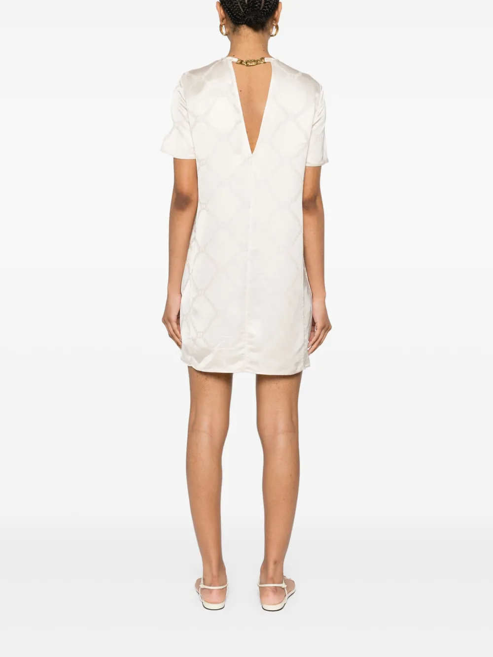 TWINSET Mini-jurk met logoplakkaat Beige