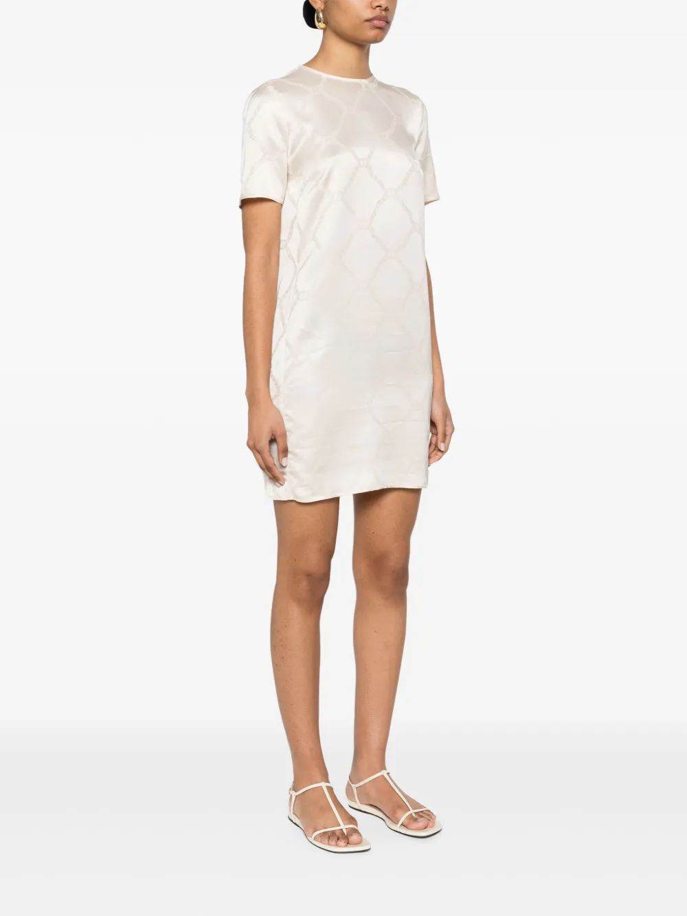 TWINSET Mini-jurk met logoplakkaat Beige