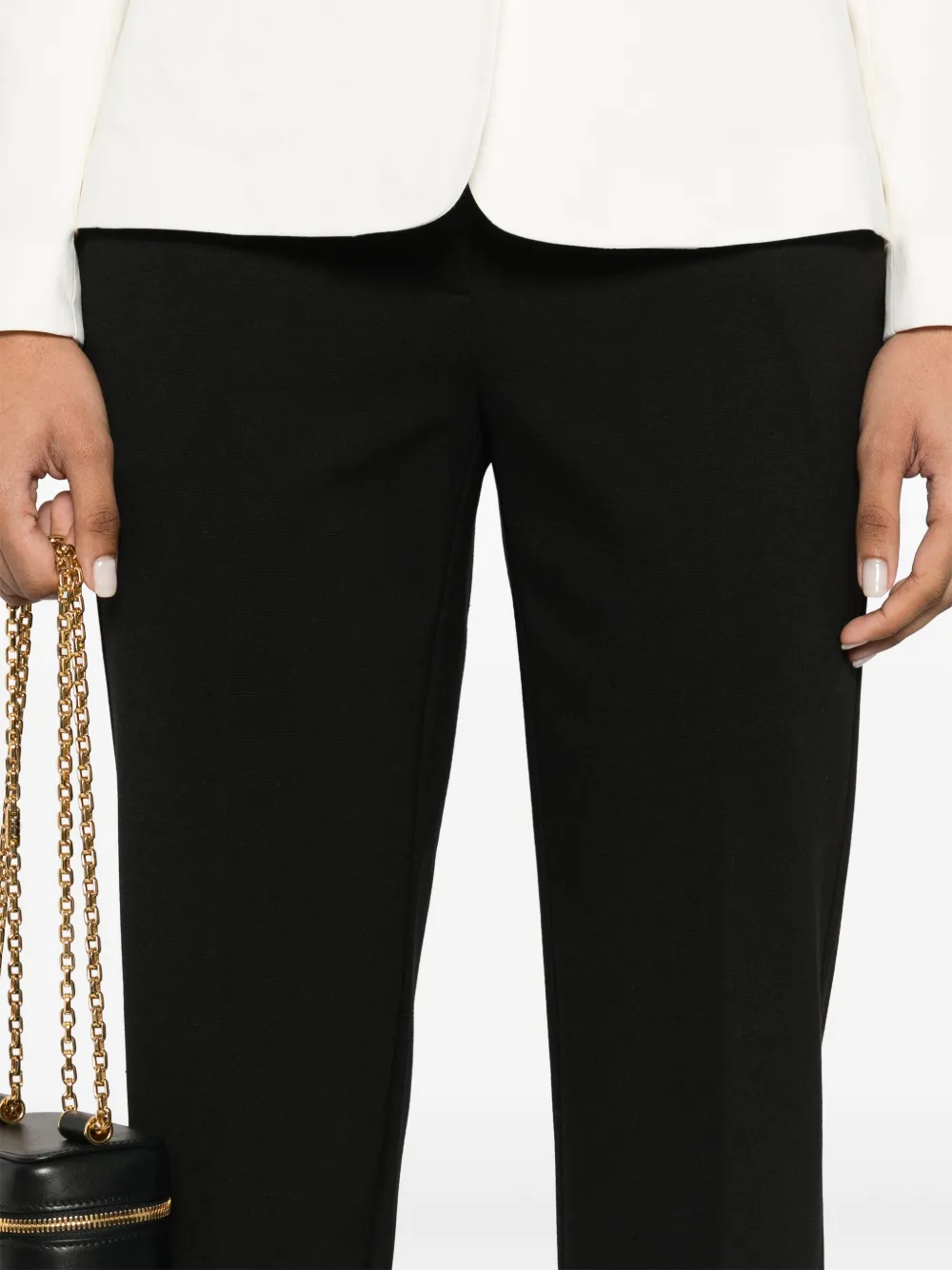 TWINSET Broek met logoplakkaat Zwart