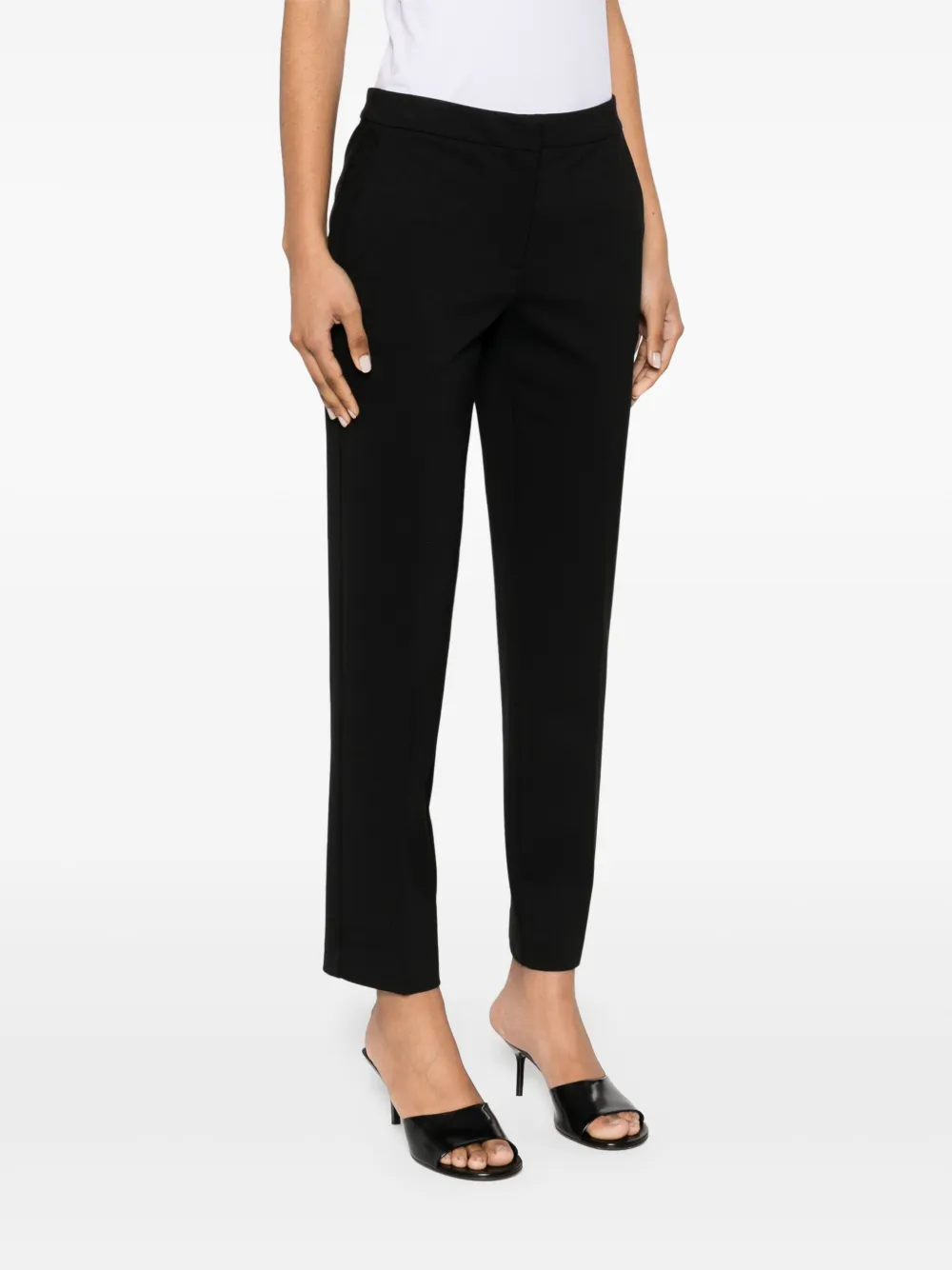 TWINSET Broek met logoplakkaat Zwart