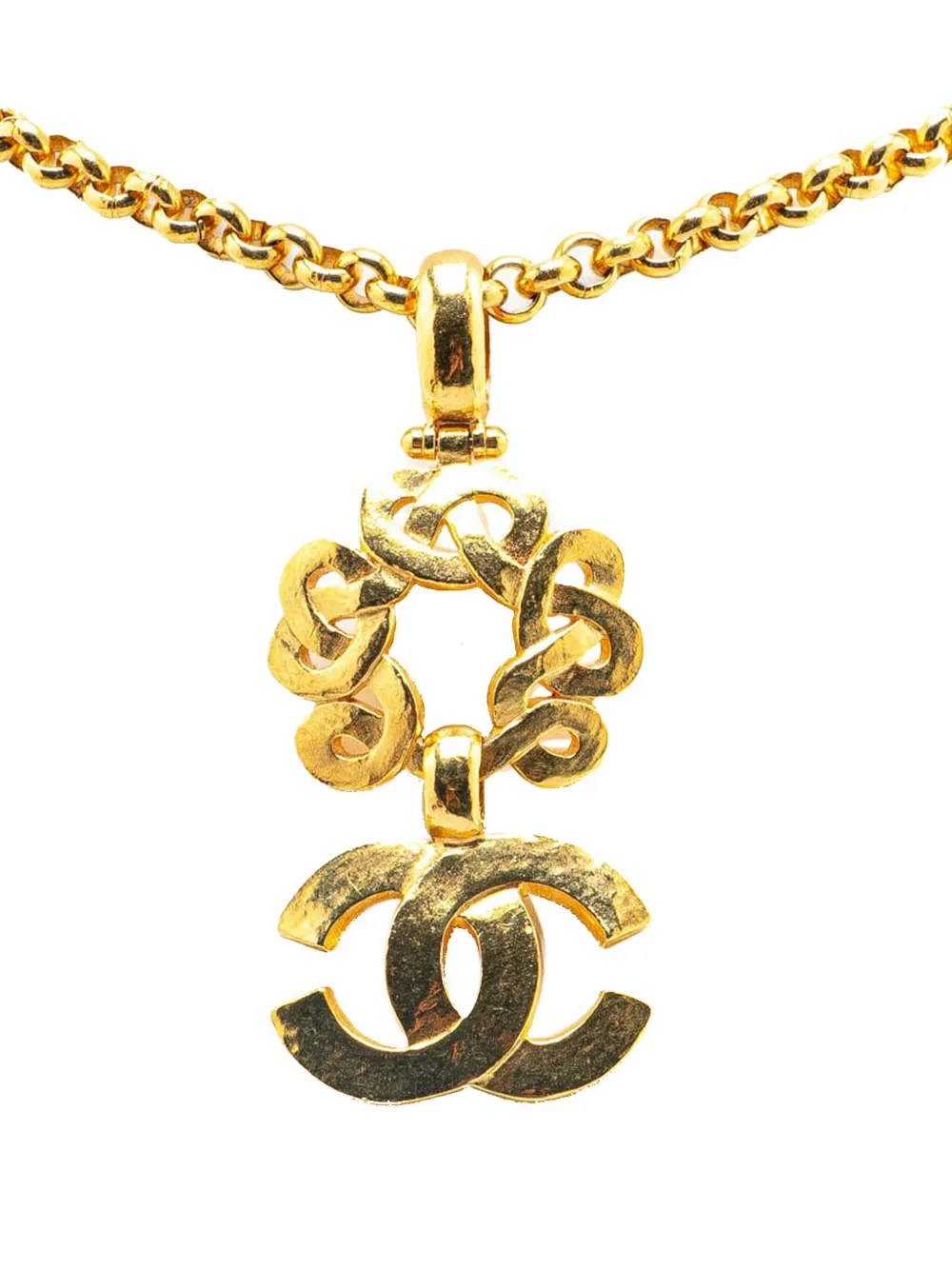CHANEL Pre-Owned 1997 ゴールドプレーテッド ココマーク フラワー ペンダント コスチューム ネックレス - CHANEL Pre-Owned 1997 ゴールドプレーテッド ココマーク フラワー ペンダント コスチューム ネックレス -
