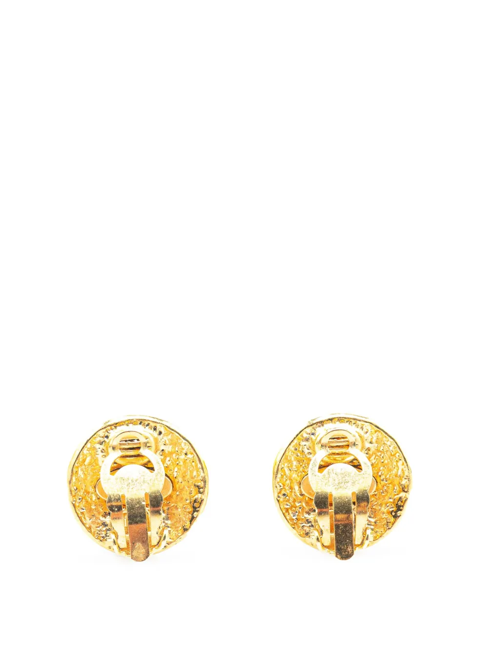 CHANEL Pre-Owned 1994 Gold Plated CC Clip on Earrings costume earrings | Image 2