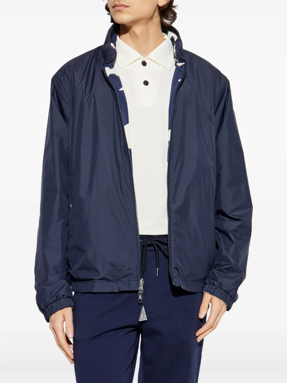 ●MONCLER ●Shark-print bomber jacket シャーク Moncler Shark-print Bomber Jacket | Blue | FARFETCH