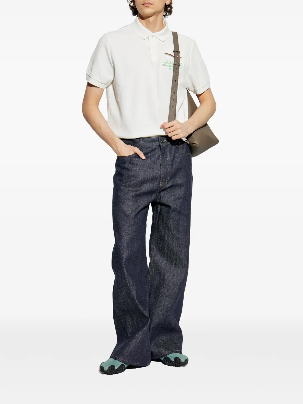 Lacoste Poloshirt met geborduurd logo - Wit
