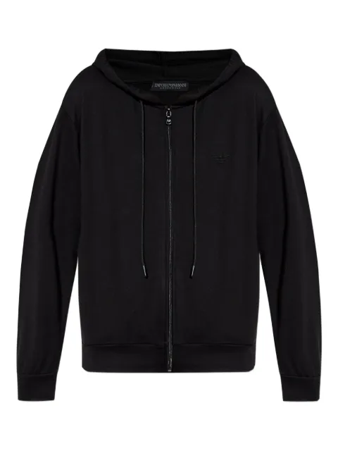Emporio Armani logo-embroidered lounge hoodie