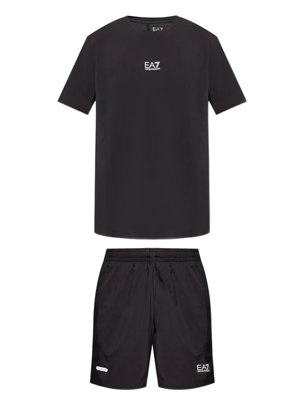 Ea7 Emporio Armani set de shorts y playera con logo estampado | negro | Image 1