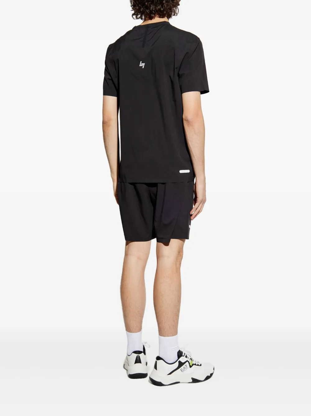 Ea7 Emporio Armani T-shirt en shorts met logoprint Zwart