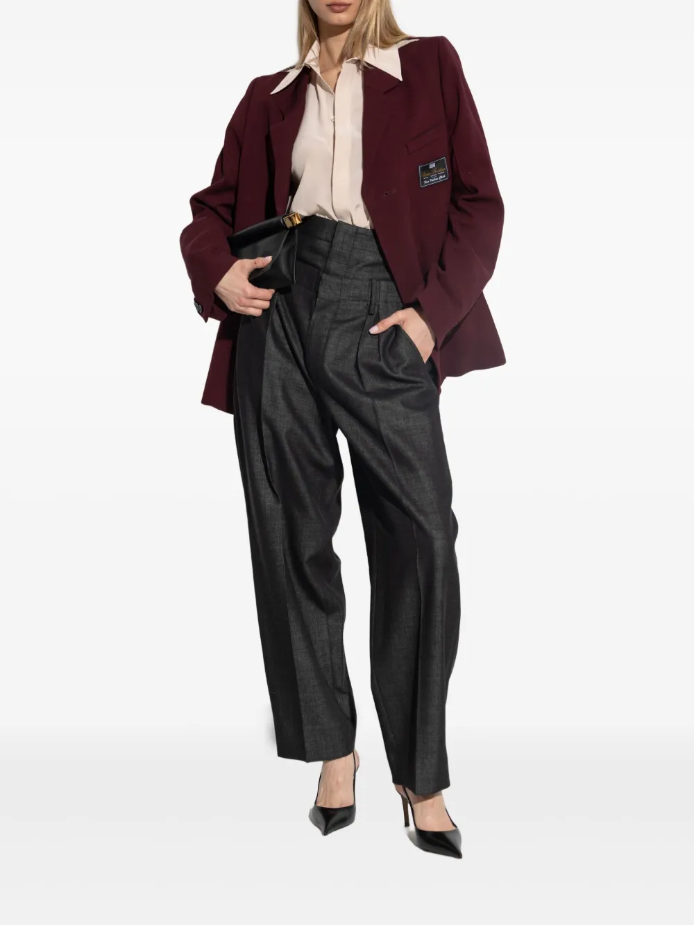 Victoria Beckham high-waisted trousers - Zwart