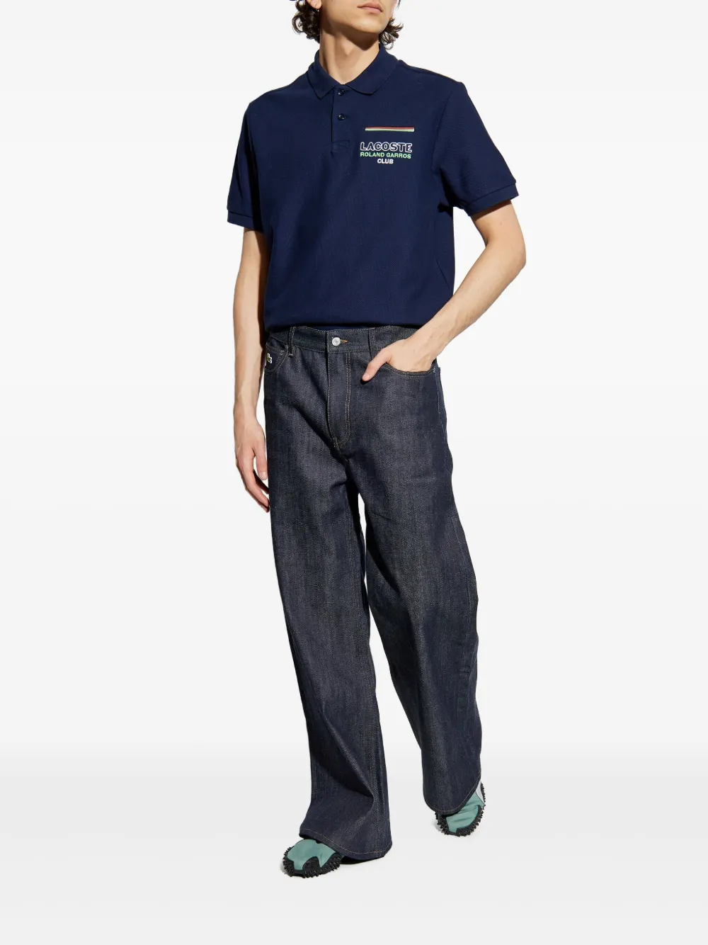 Lacoste Poloshirt met geborduurd logo - Blauw
