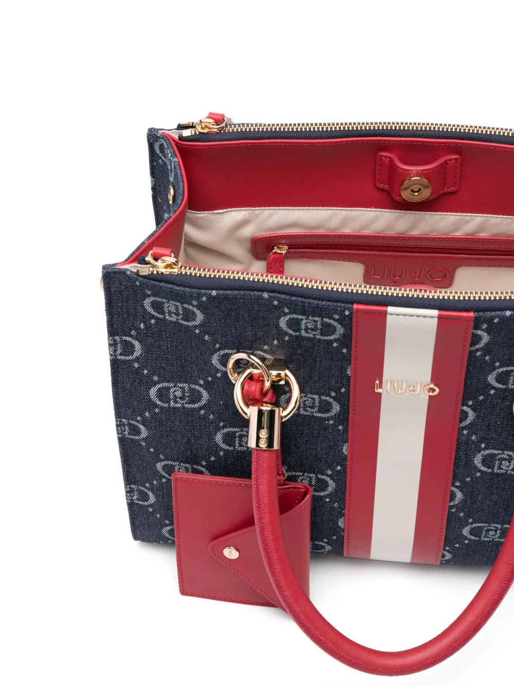 LIU JO Shopper met monogramprint Blauw