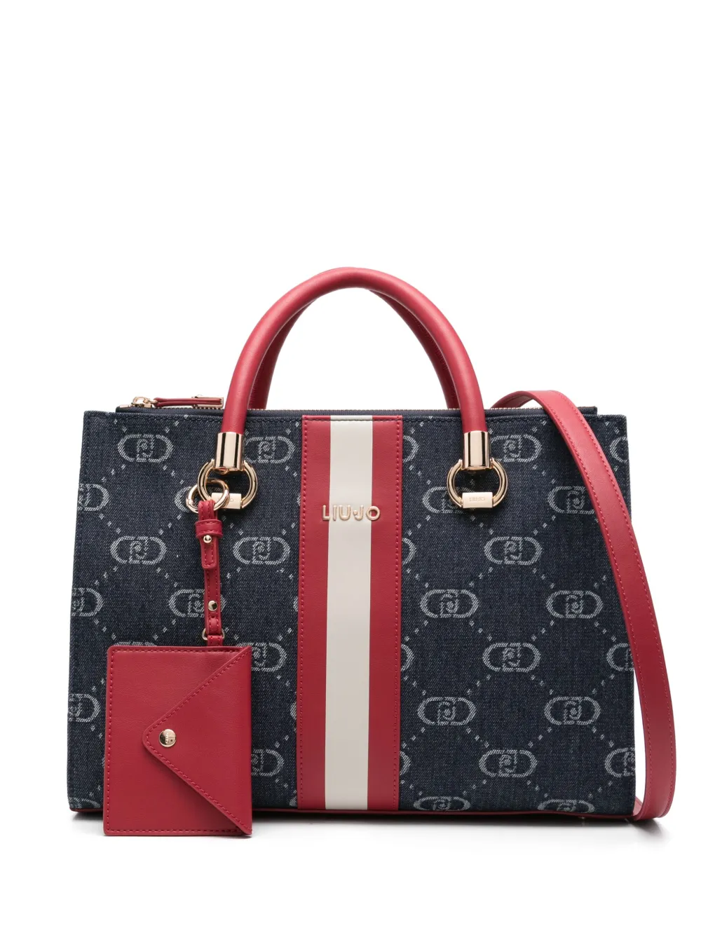 LIU JO sac cabas à motif monogrammé | bleu | Image 1