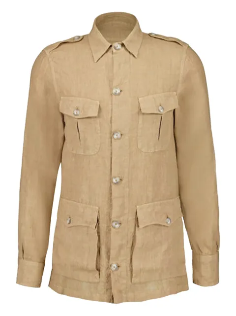 120% Lino button-fastening pocket jacket