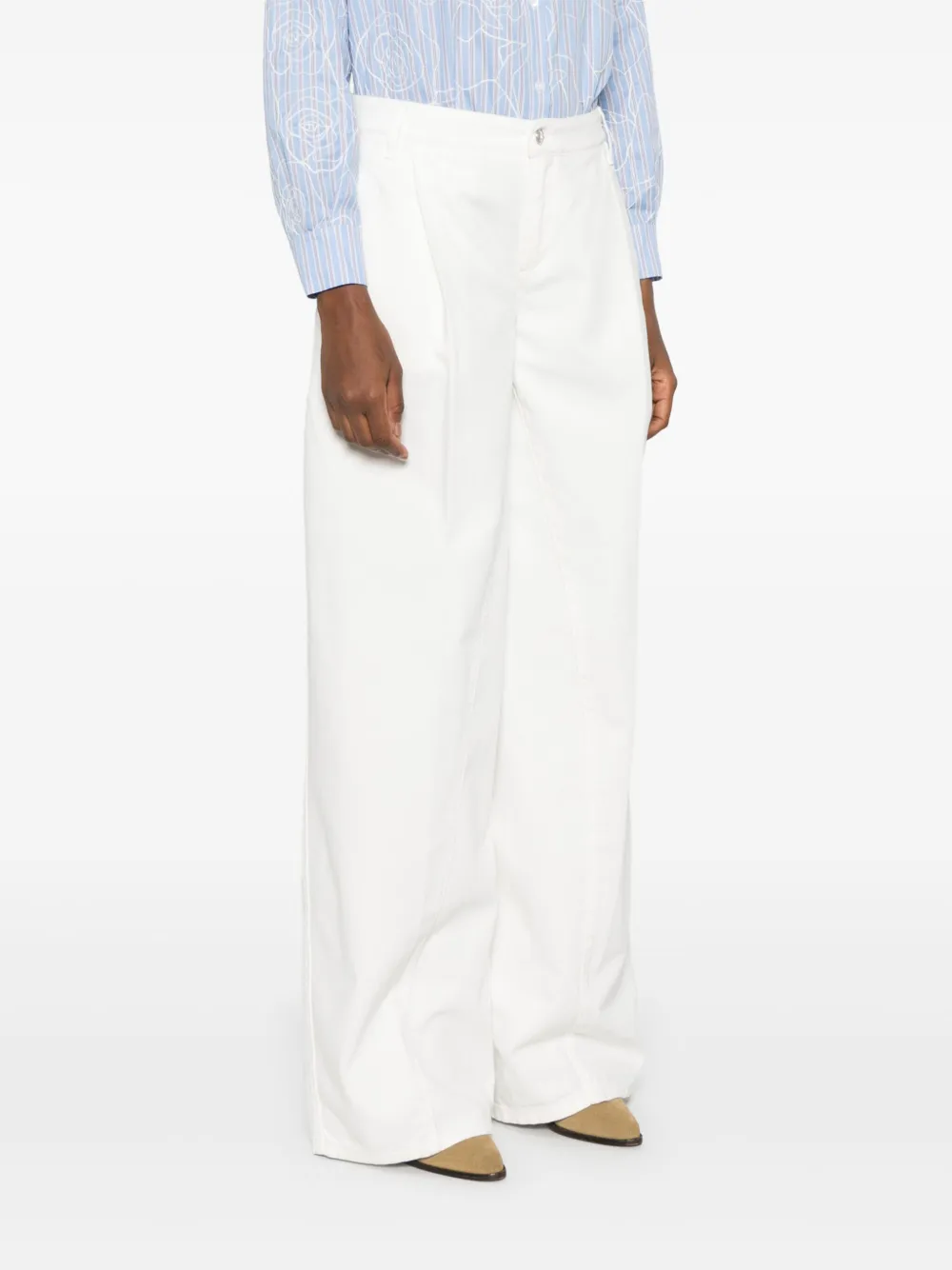 Ermanno Scervino Broek met geplooid detail Wit
