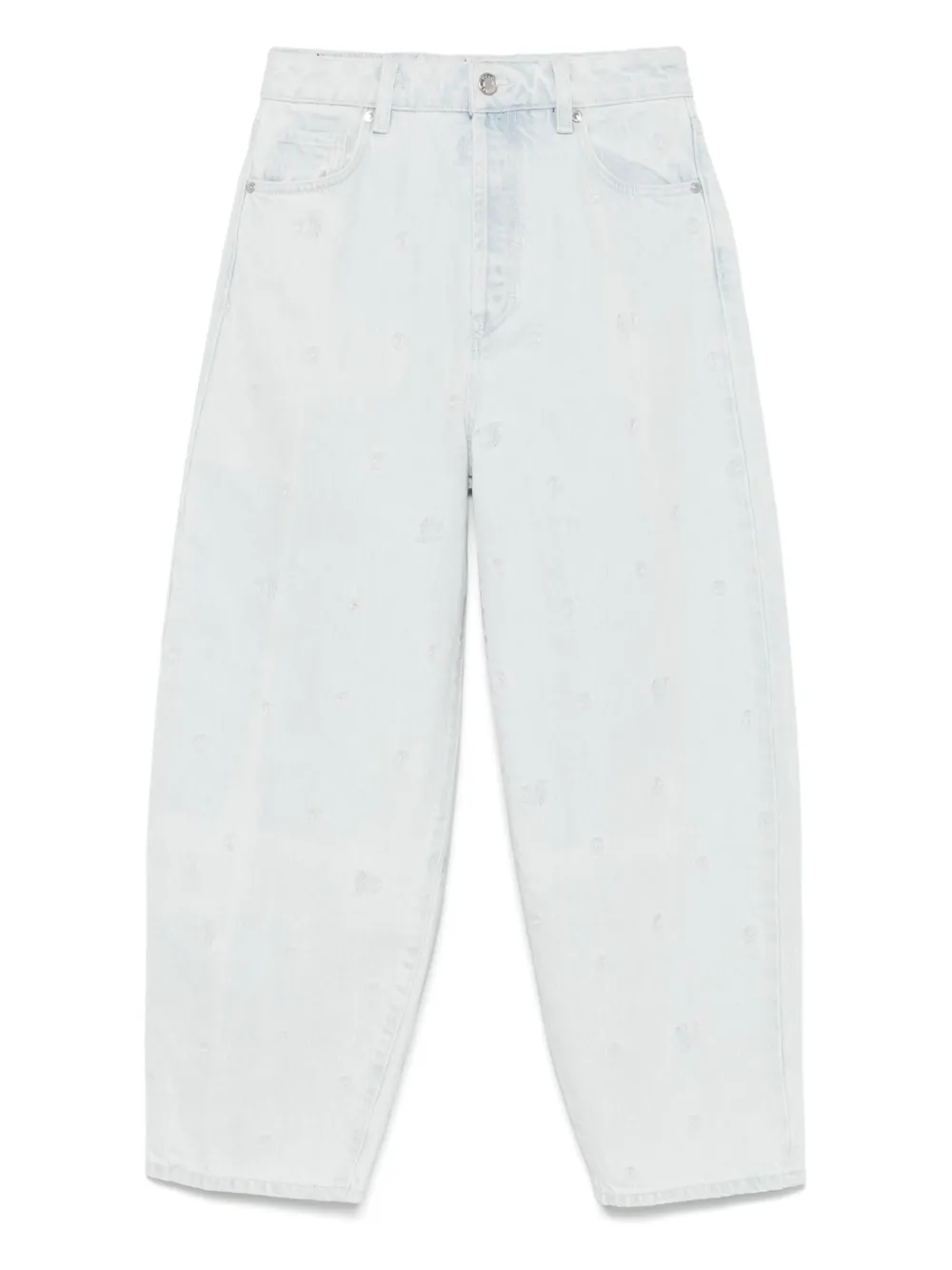 HUGO Jeans met geborduurde bloemen Blauw