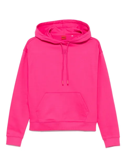 HUGO stacked logo-embroidered hoodie