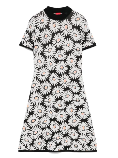 HUGO vestido corto con motivo floral en jacquard