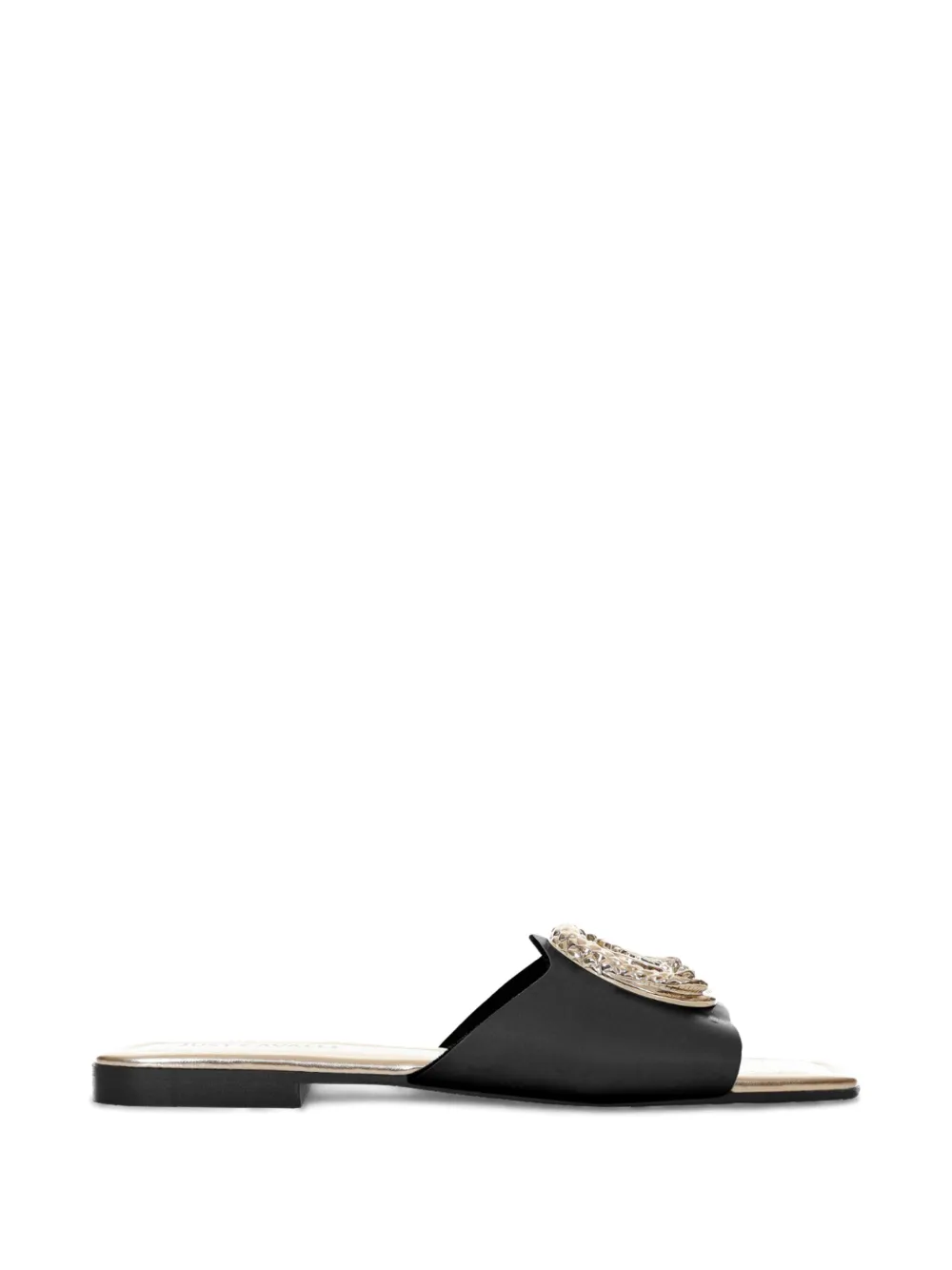 JUST CAVALLI ELISIE SATIN SLIDE SANDALS