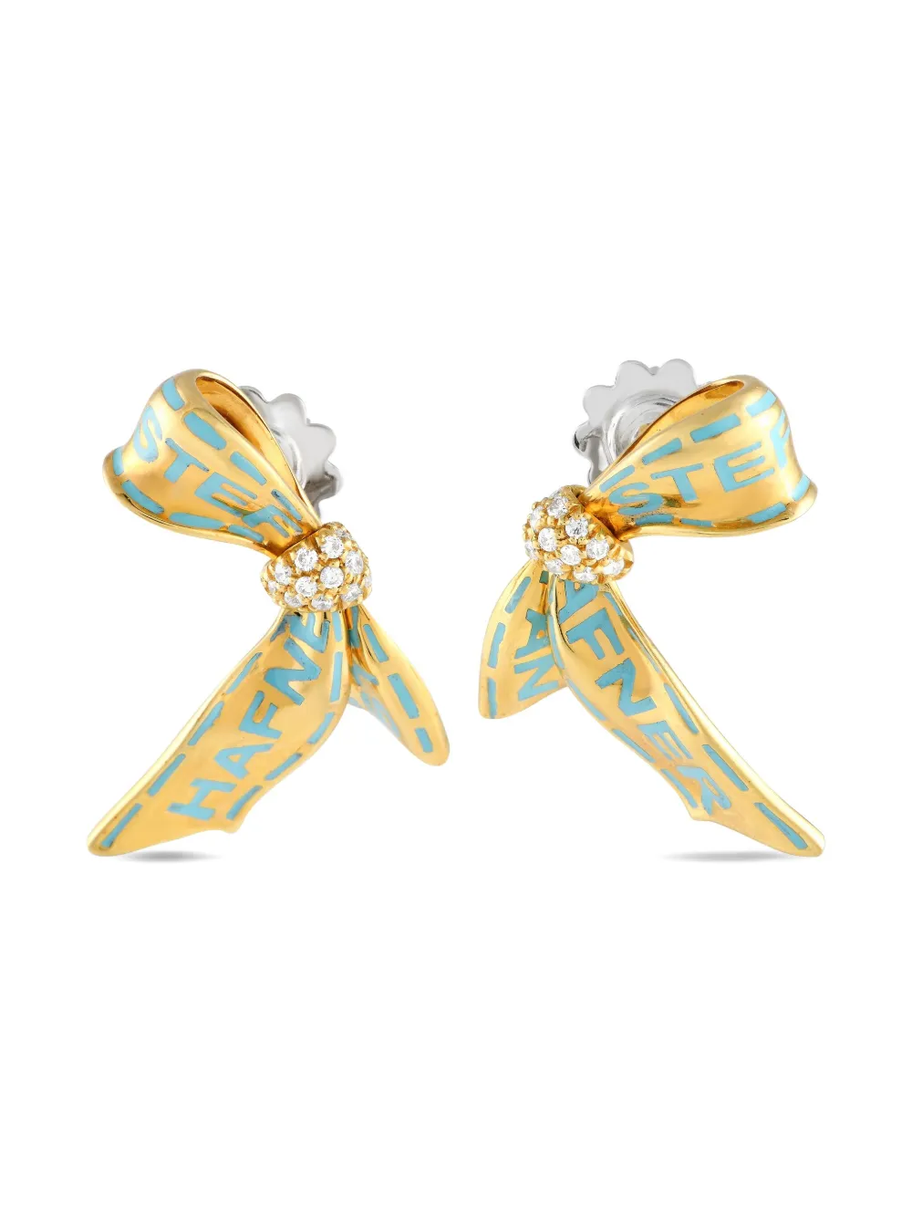 Stefan Hafner 18K yellow gold diamond bow earrings - ゴールドトーン Stefan Hafner 18K yellow gold diamond bow earrings - ゴールドトーン