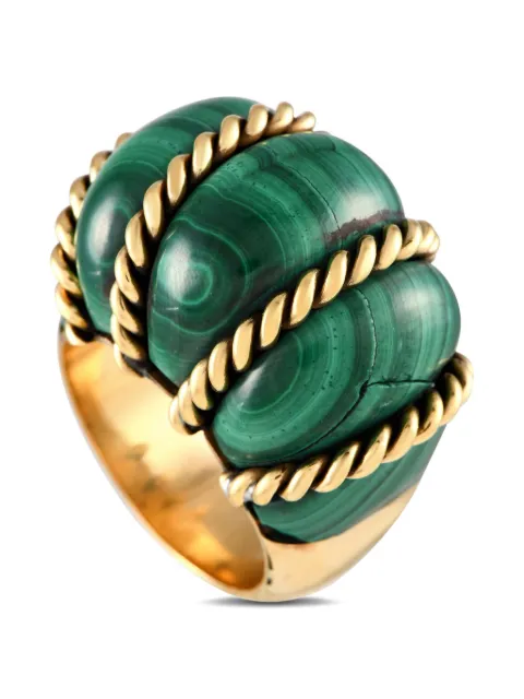 Seaman Schepps 18K yellow gold malachite ring
